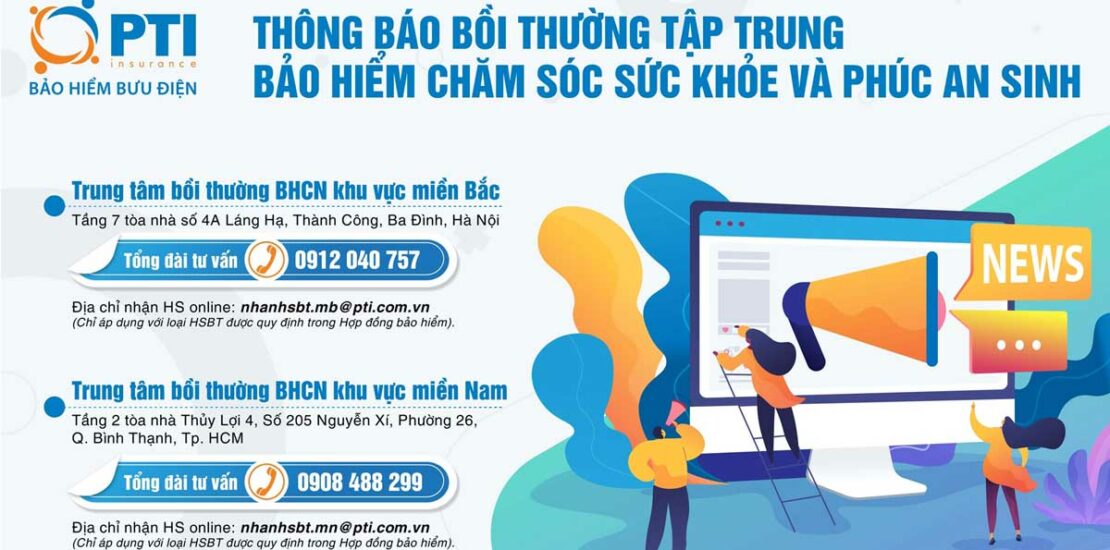 Thông báo bồi thường tập trung bảo hiểm Chăm sóc sức khỏe và Phúc An Sinh